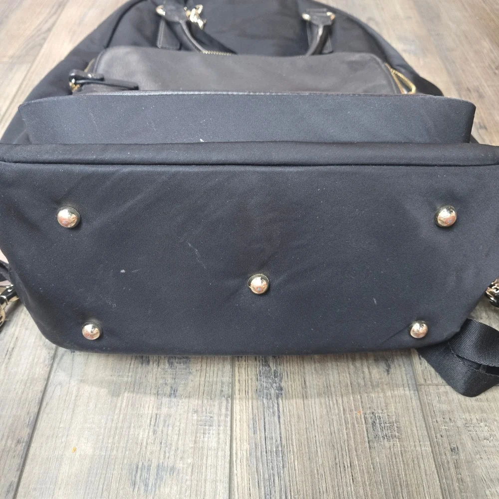 Lo & Sons Rowledge Black Nylon Leather Convertible Laptop Backpack Large Travel